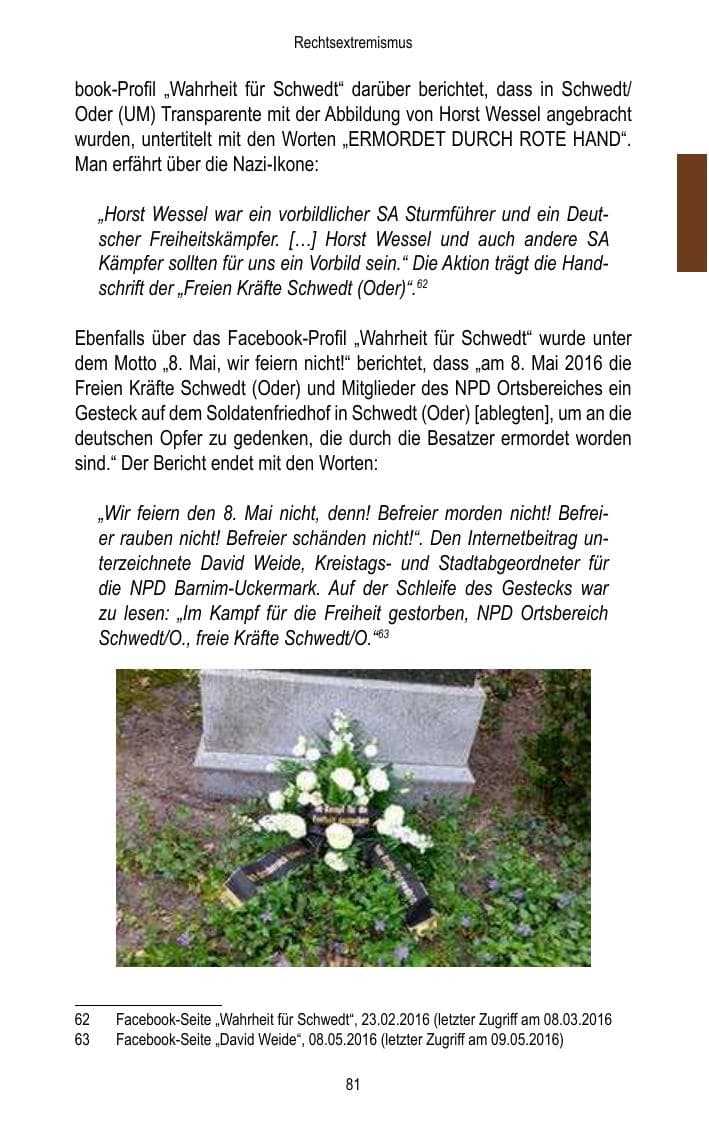 Seite 83 des Verfassungsschutzbericht 2016 Brandenburg