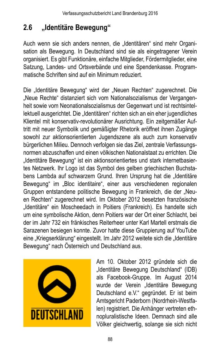 Seite 90 des Verfassungsschutzbericht 2016 Brandenburg