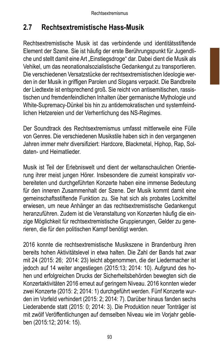 Seite 95 des Verfassungsschutzbericht 2016 Brandenburg