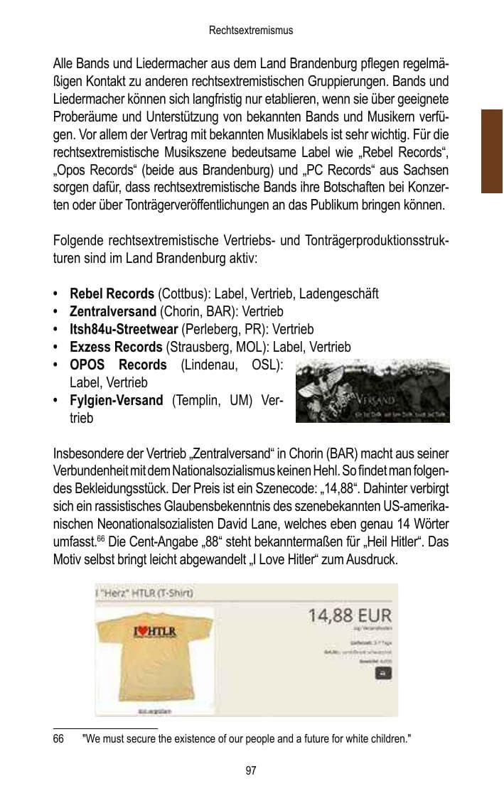 Seite 99 des Verfassungsschutzbericht 2016 Brandenburg