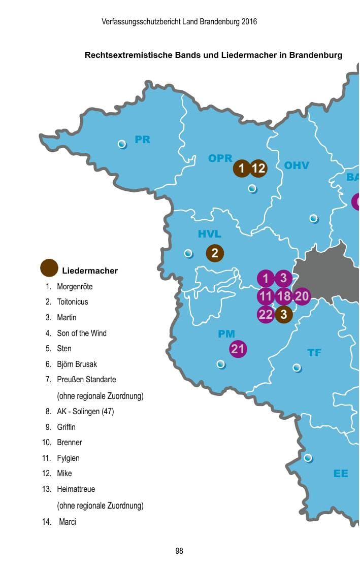 Seite 100 des Verfassungsschutzbericht 2016 Brandenburg