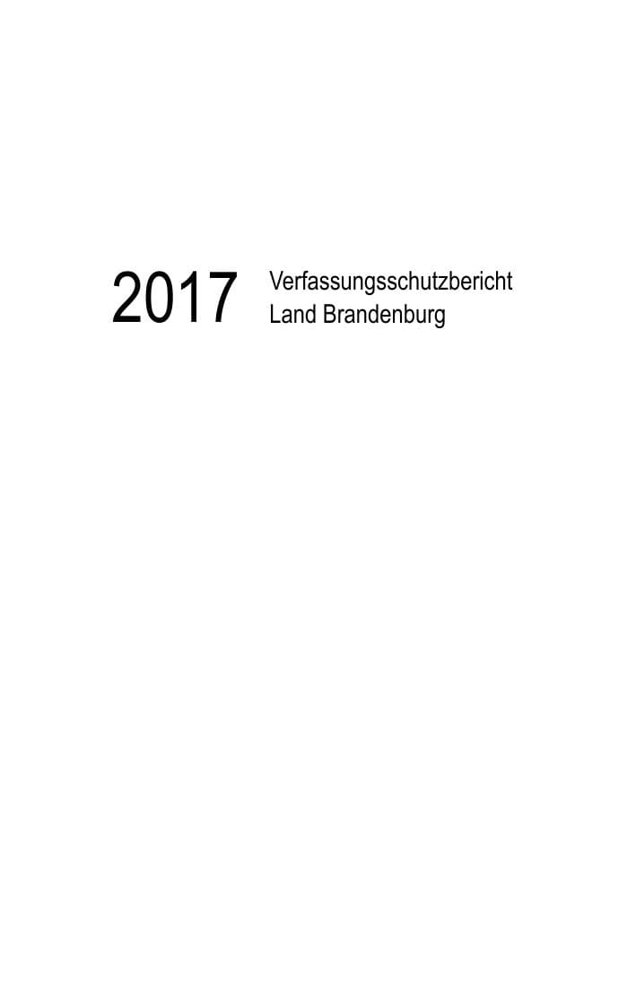 Seite 3 des Verfassungsschutzbericht 2017 Brandenburg