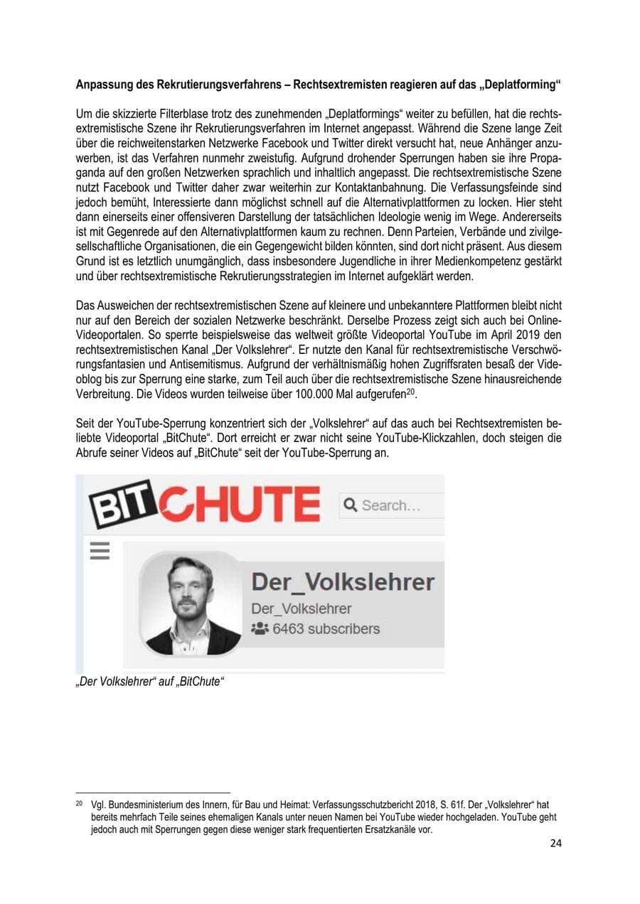 Seite 24 des Verfassungsschutzbericht 2019 Brandenburg