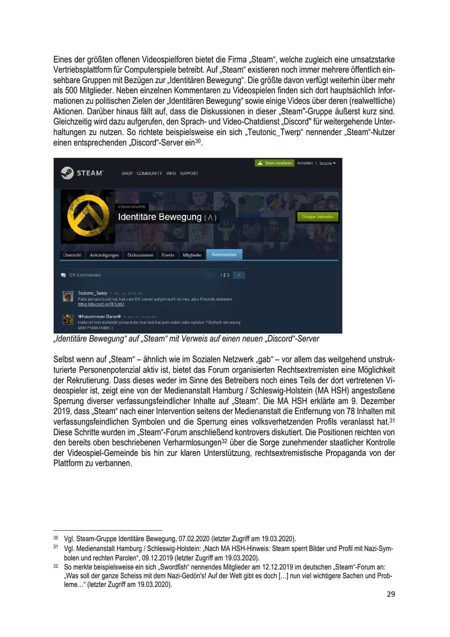 Seite 29 des Verfassungsschutzbericht 2019 Brandenburg
