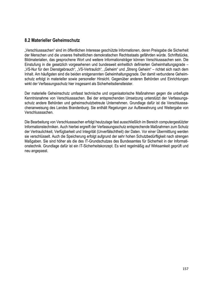 Seite 157 des Verfassungsschutzbericht 2020 Brandenburg