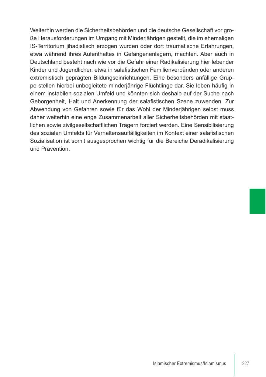 Seite 227 des Verfassungsschutzbericht 2021 Brandenburg