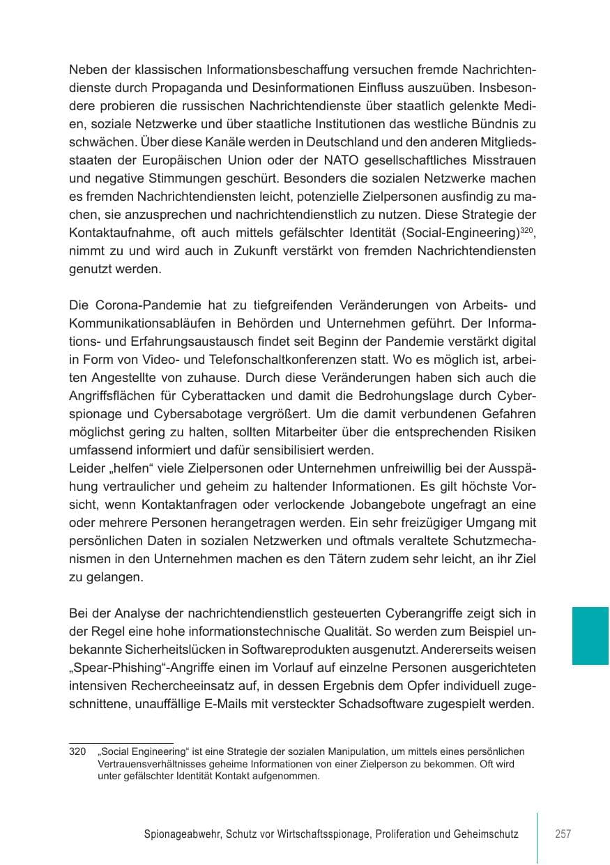 Seite 257 des Verfassungsschutzbericht 2021 Brandenburg