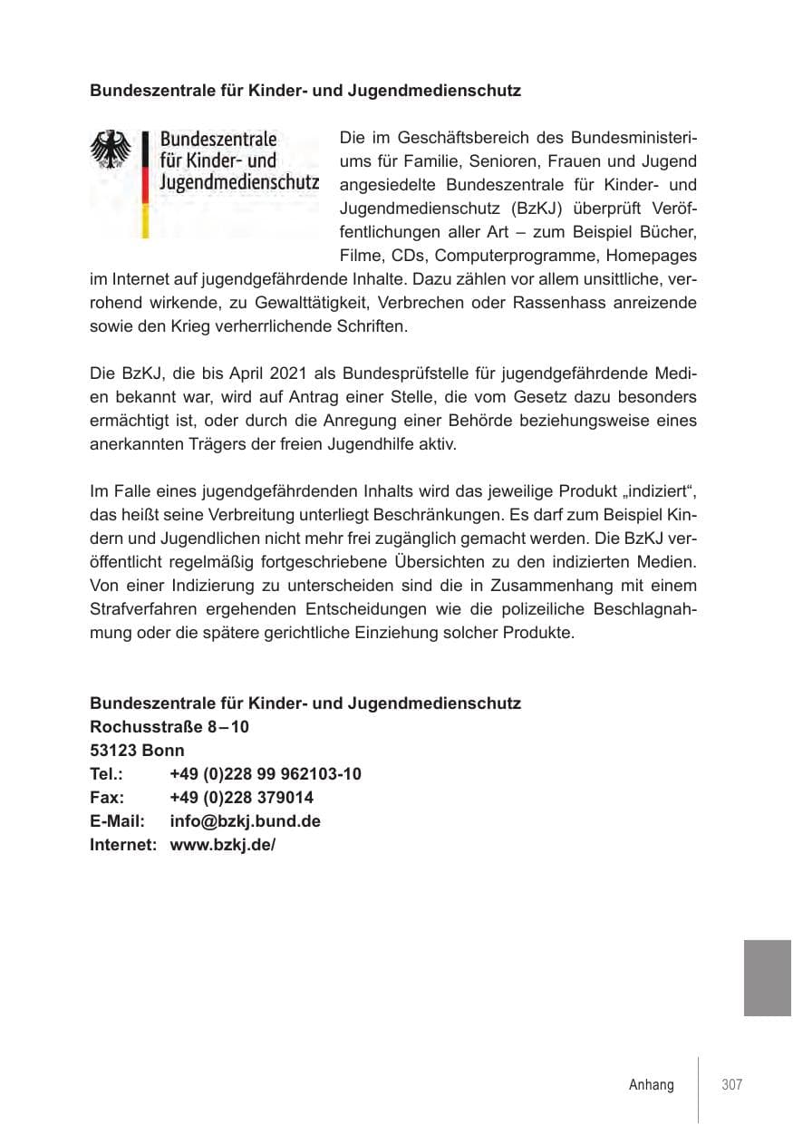 Seite 307 des Verfassungsschutzbericht 2021 Brandenburg