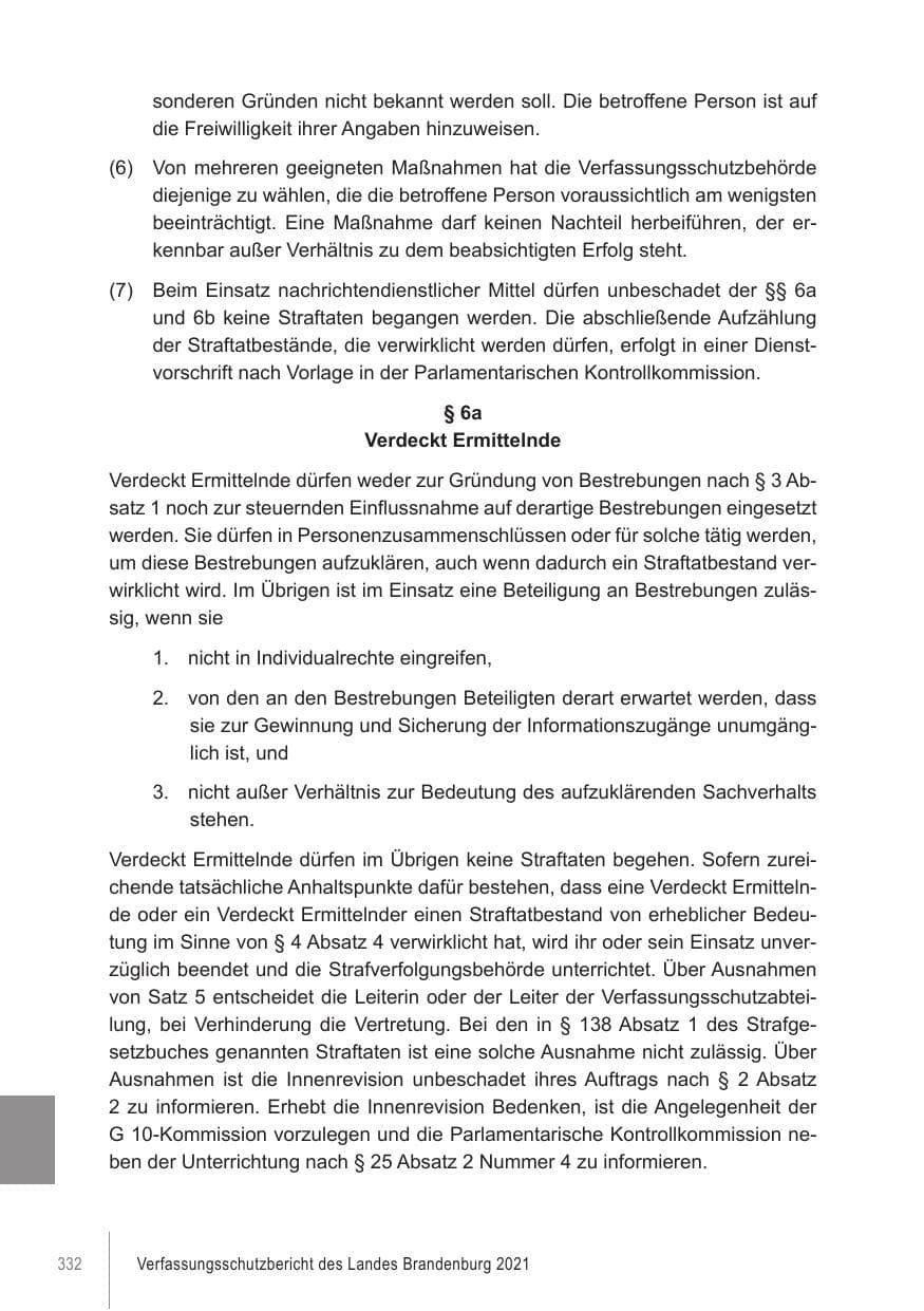 Seite 332 des Verfassungsschutzbericht 2021 Brandenburg