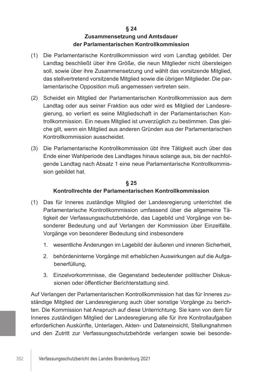 Seite 352 des Verfassungsschutzbericht 2021 Brandenburg