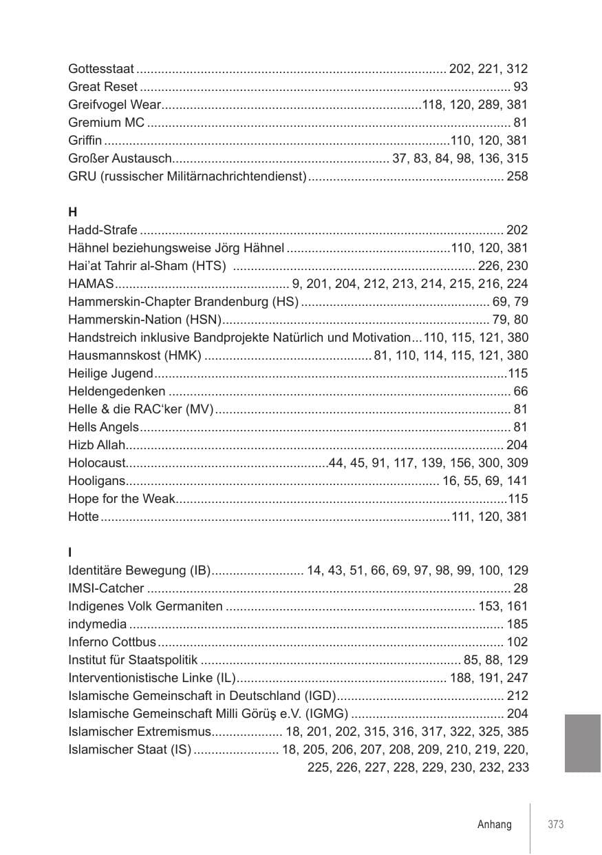 Seite 373 des Verfassungsschutzbericht 2021 Brandenburg