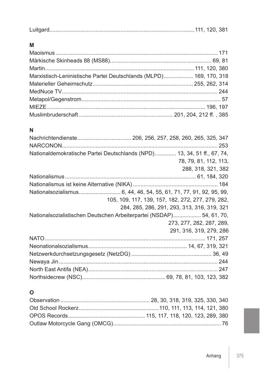 Seite 375 des Verfassungsschutzbericht 2021 Brandenburg