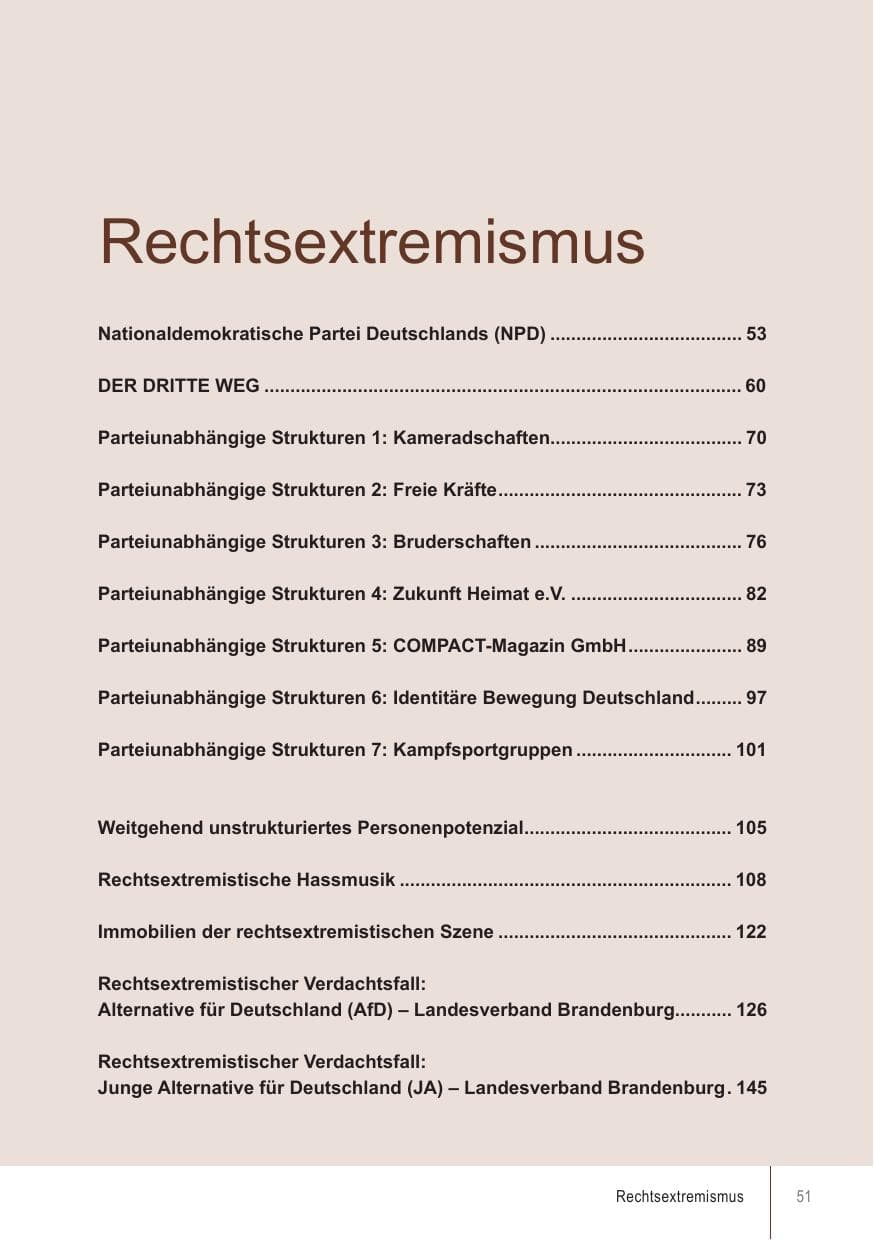 Seite 51 des Verfassungsschutzbericht 2021 Brandenburg