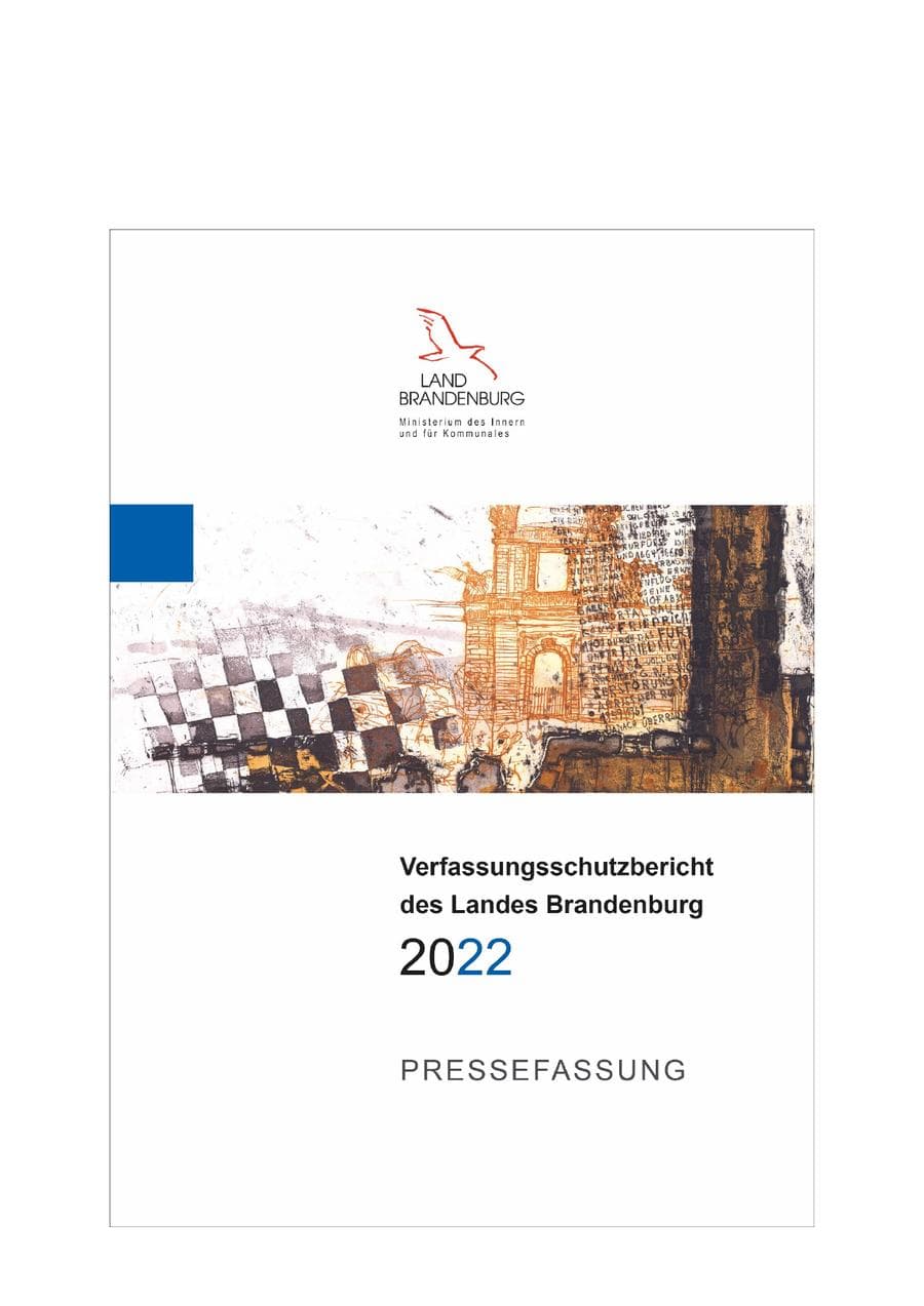 Seite 1 des Verfassungsschutzbericht 2022 Brandenburg