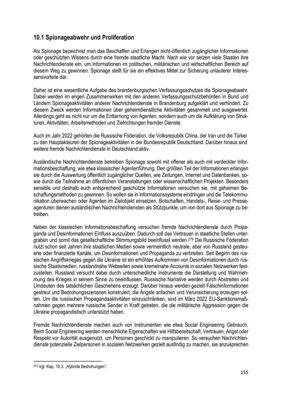 Seite 156 des Verfassungsschutzbericht 2022 Brandenburg
