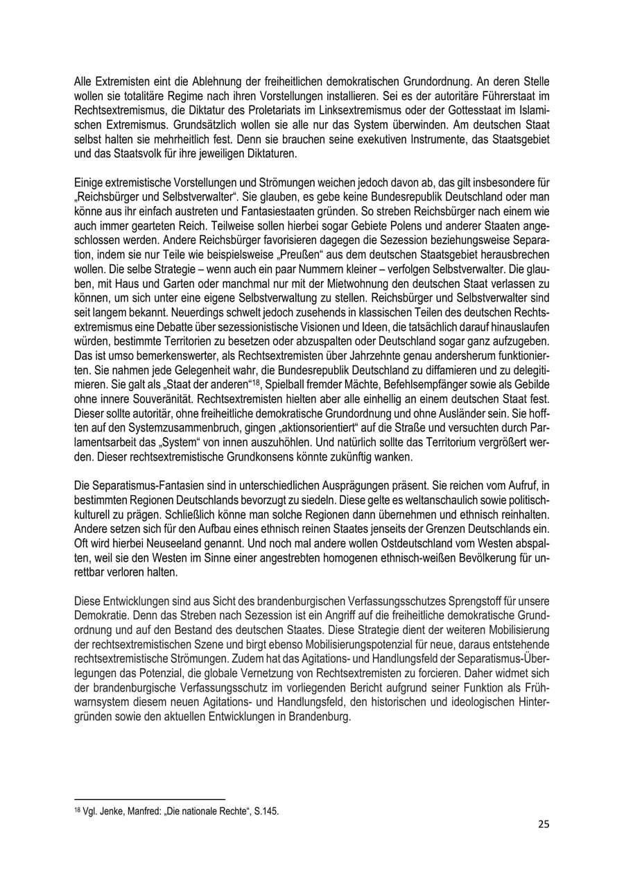 Seite 26 des Verfassungsschutzbericht 2022 Brandenburg