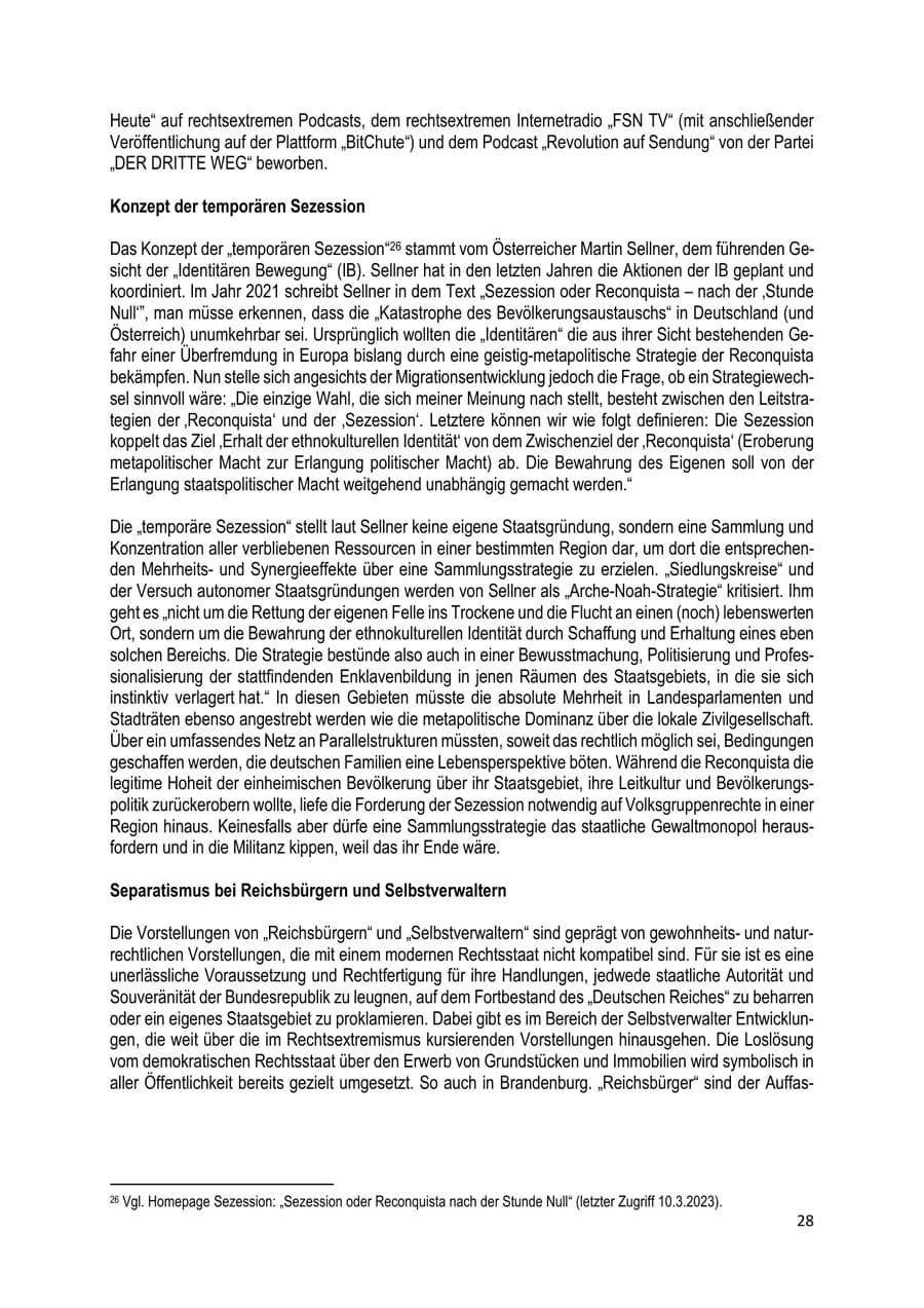 Seite 29 des Verfassungsschutzbericht 2022 Brandenburg