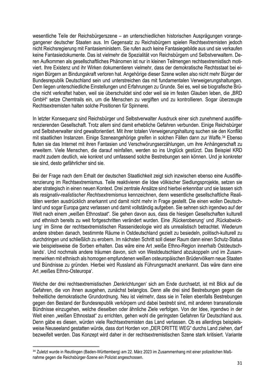 Seite 32 des Verfassungsschutzbericht 2022 Brandenburg