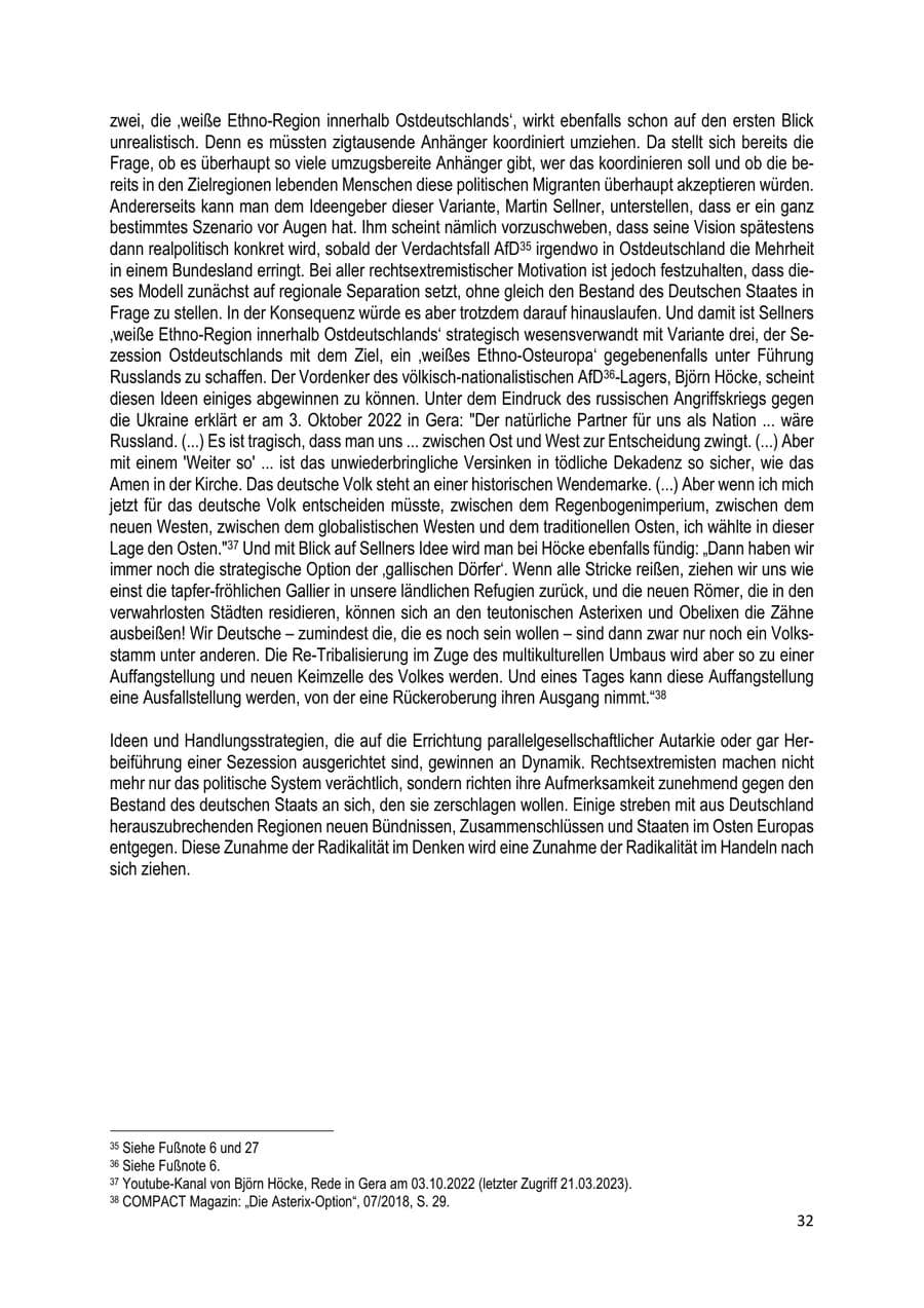 Seite 33 des Verfassungsschutzbericht 2022 Brandenburg