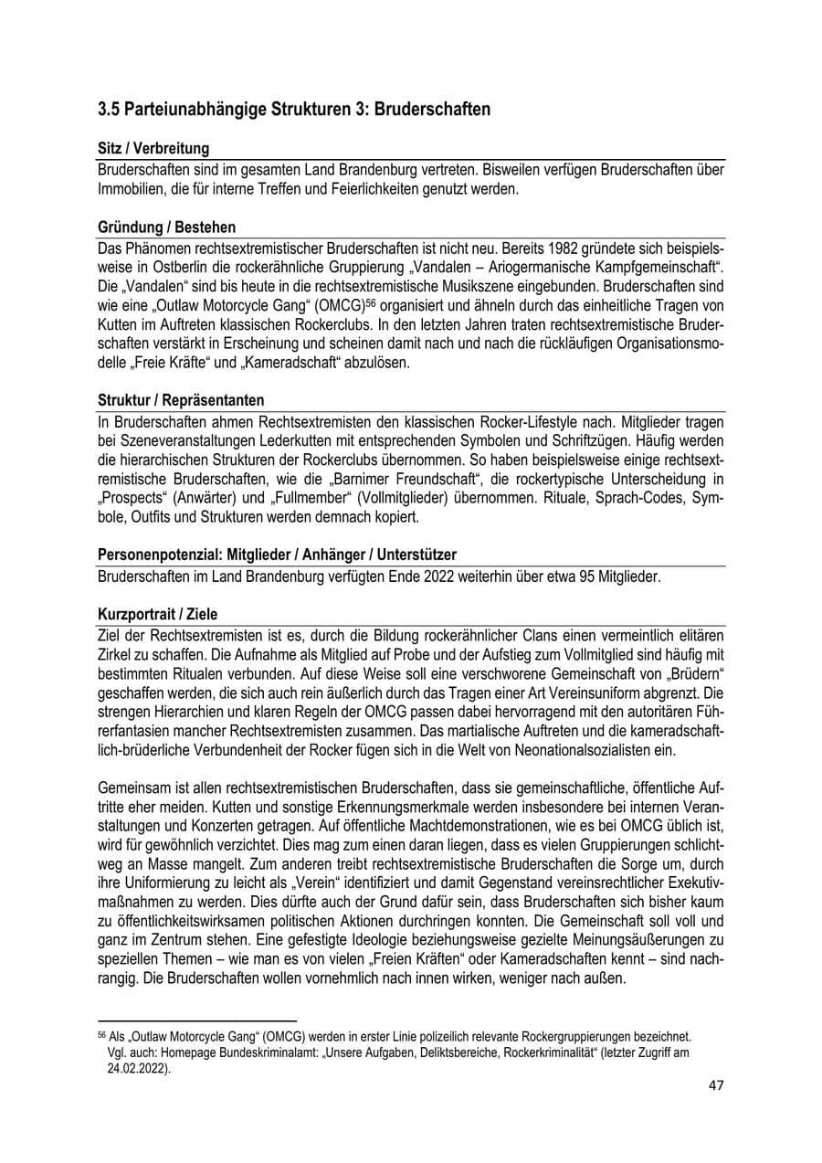 Seite 48 des Verfassungsschutzbericht 2022 Brandenburg