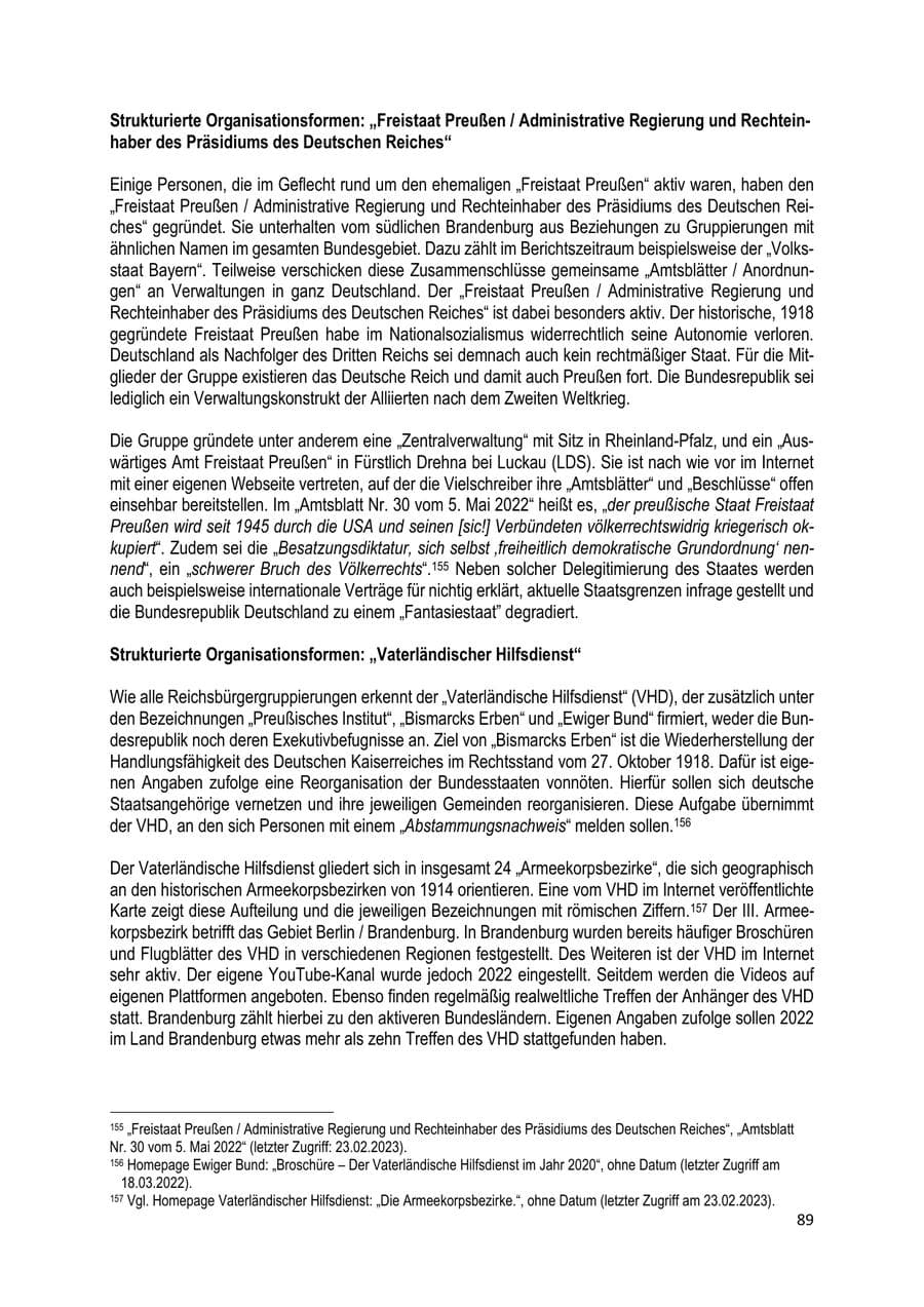 Seite 90 des Verfassungsschutzbericht 2022 Brandenburg