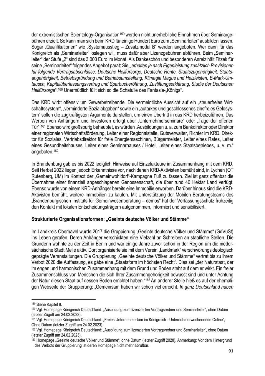 Seite 92 des Verfassungsschutzbericht 2022 Brandenburg
