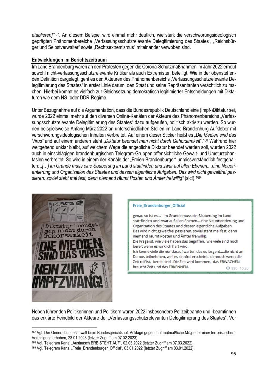 Seite 96 des Verfassungsschutzbericht 2022 Brandenburg