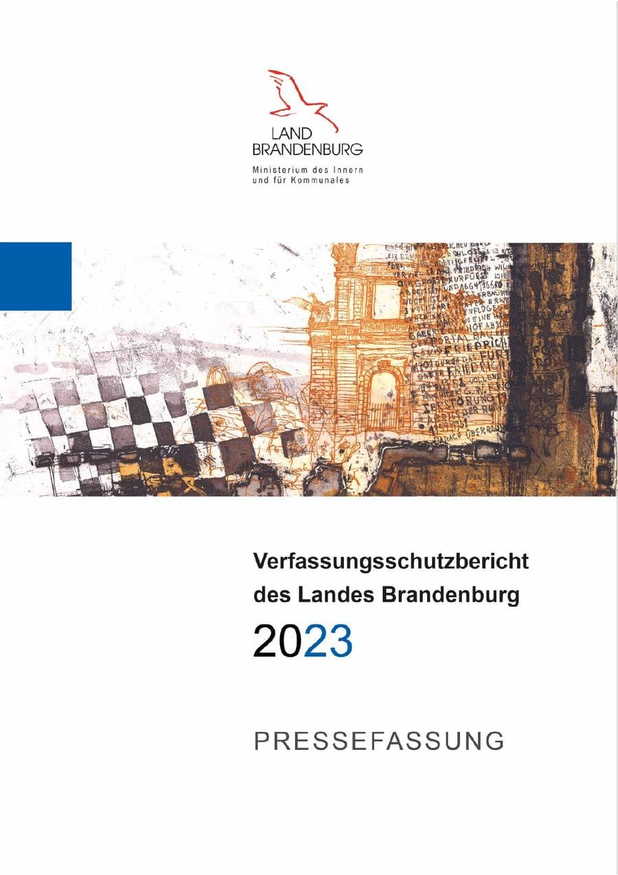 Seite 1 des Verfassungsschutzbericht 2023 Brandenburg
