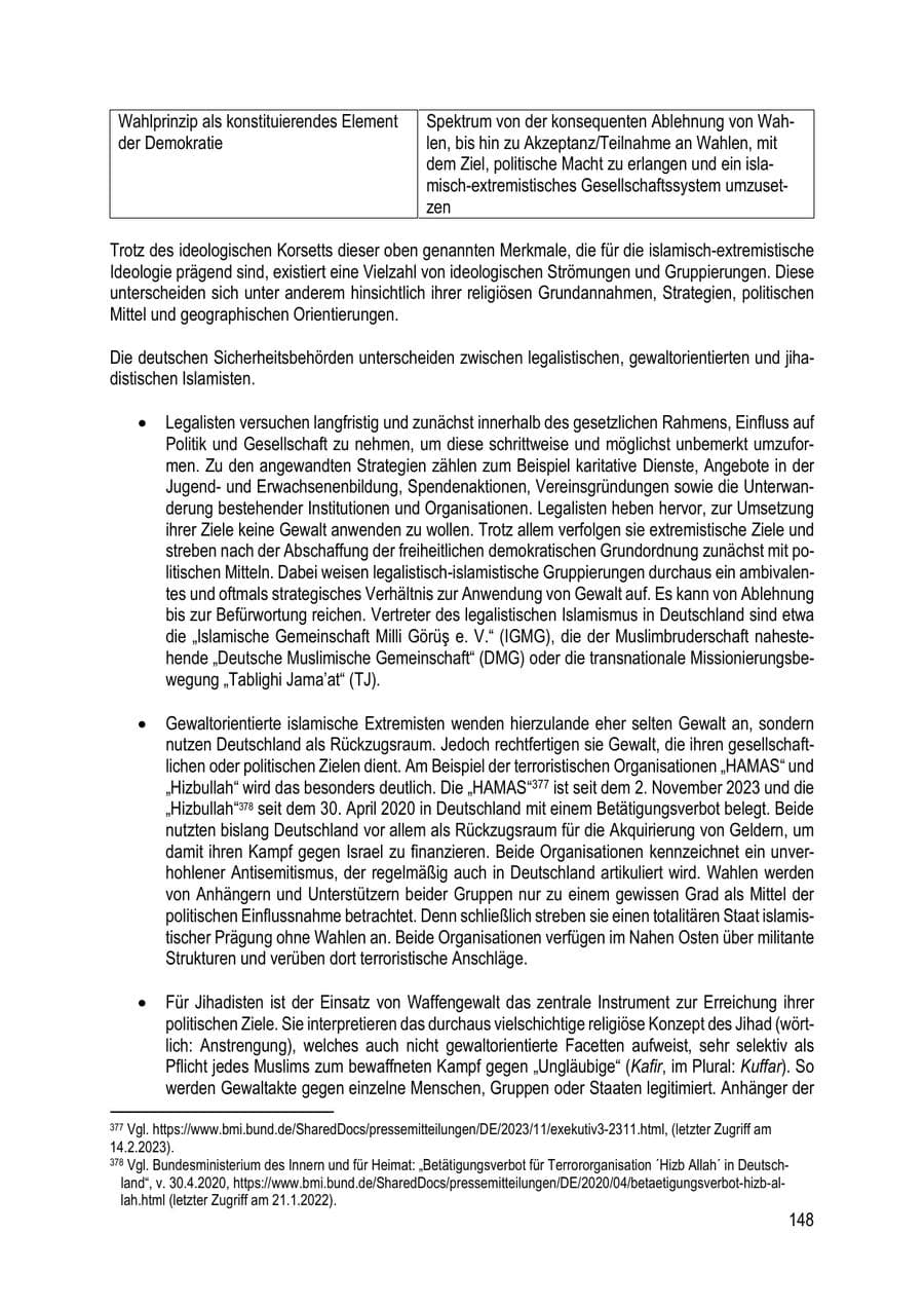 Seite 148 des Verfassungsschutzbericht 2023 Brandenburg