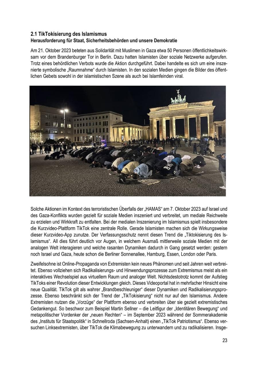Seite 23 des Verfassungsschutzbericht 2023 Brandenburg