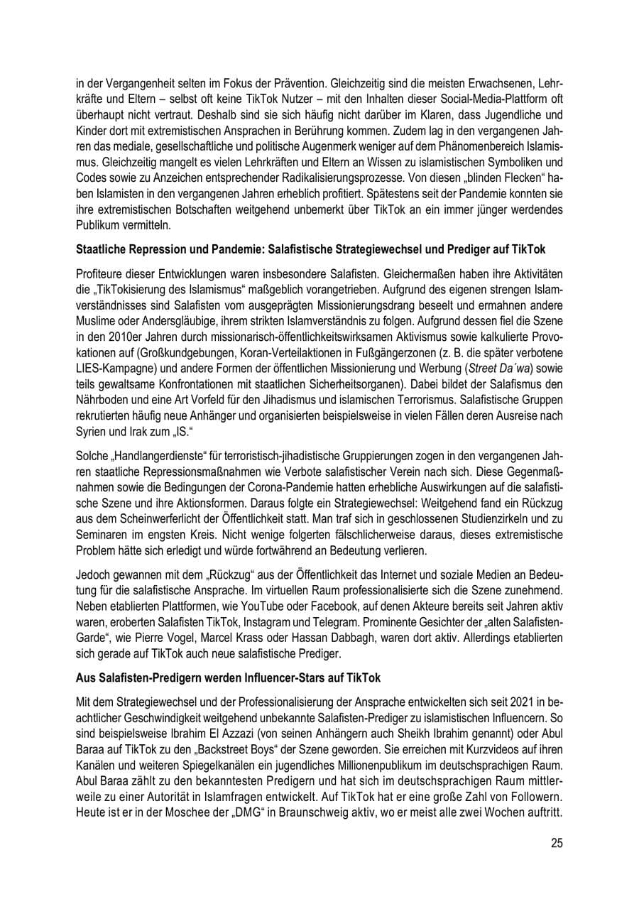 Seite 25 des Verfassungsschutzbericht 2023 Brandenburg