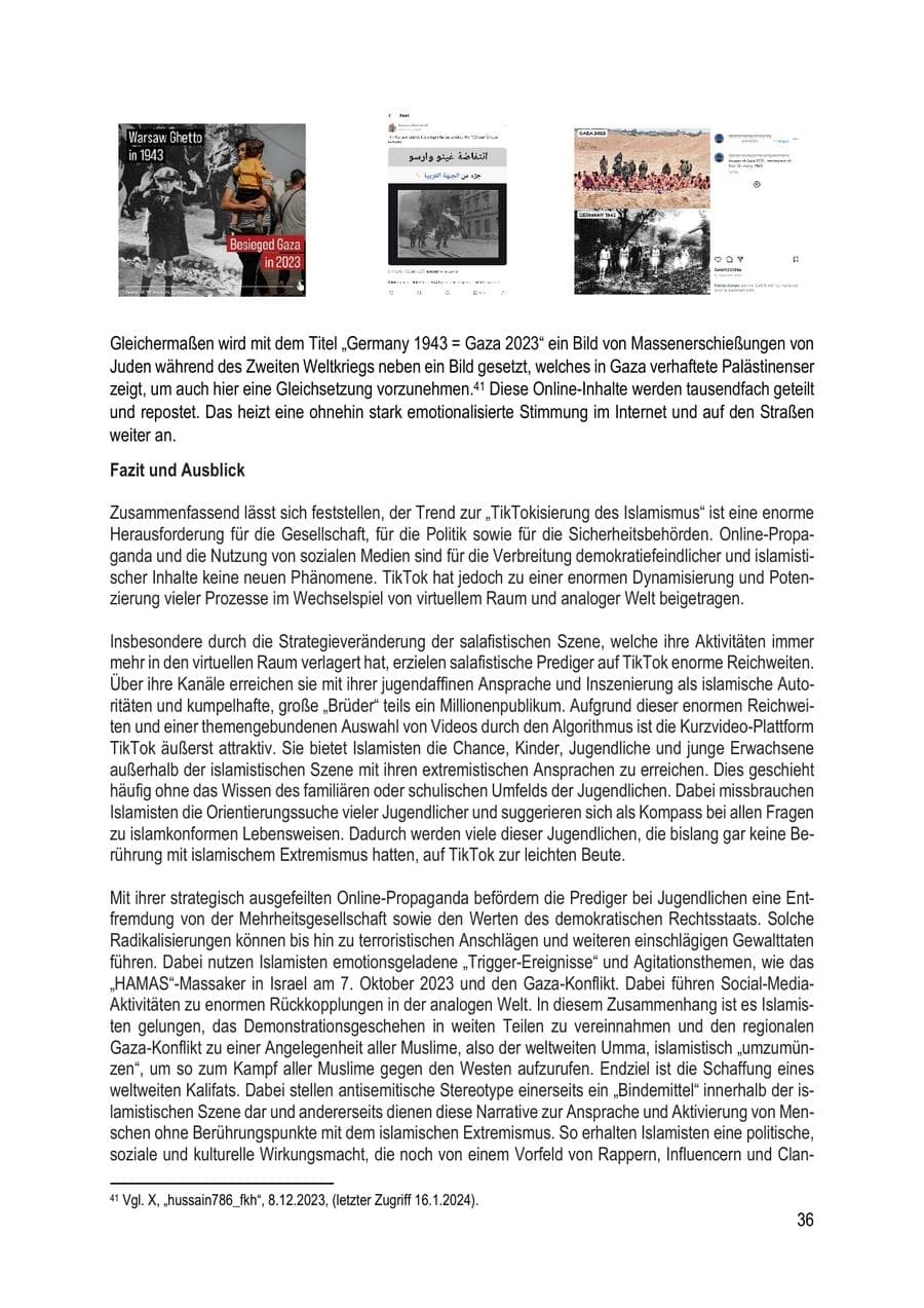 Seite 36 des Verfassungsschutzbericht 2023 Brandenburg