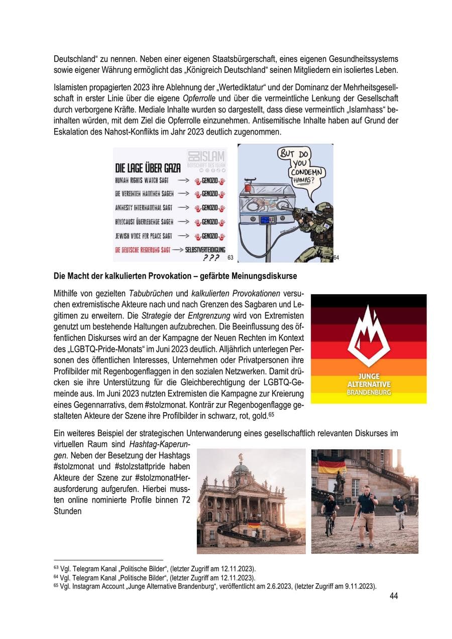Seite 44 des Verfassungsschutzbericht 2023 Brandenburg