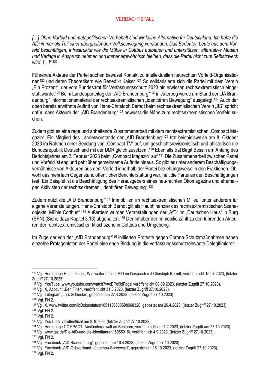 Seite 62 des Verfassungsschutzbericht 2023 Brandenburg