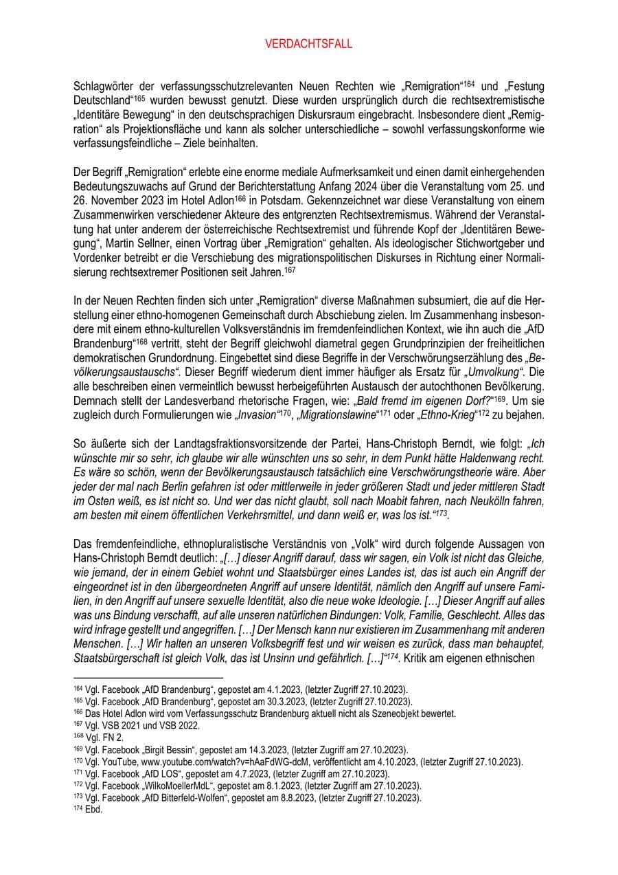 Seite 66 des Verfassungsschutzbericht 2023 Brandenburg