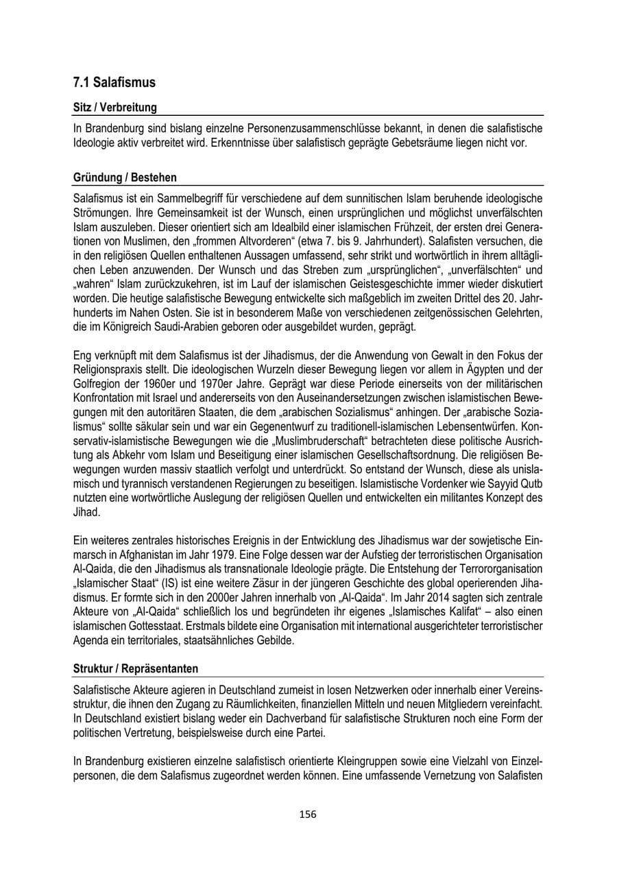Seite 156 des Verfassungsschutzbericht 2024 Brandenburg