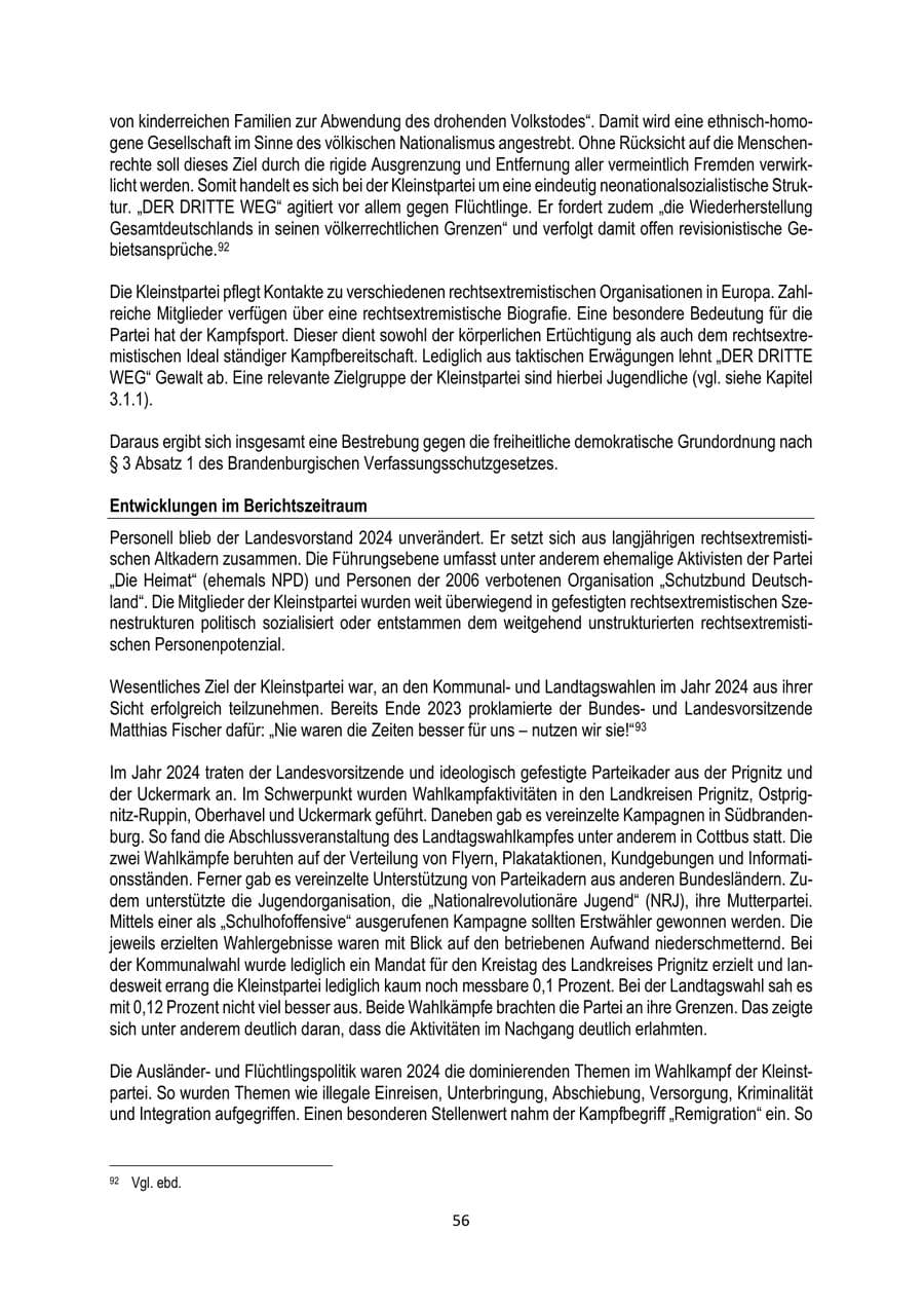 Seite 56 des Verfassungsschutzbericht 2024 Brandenburg