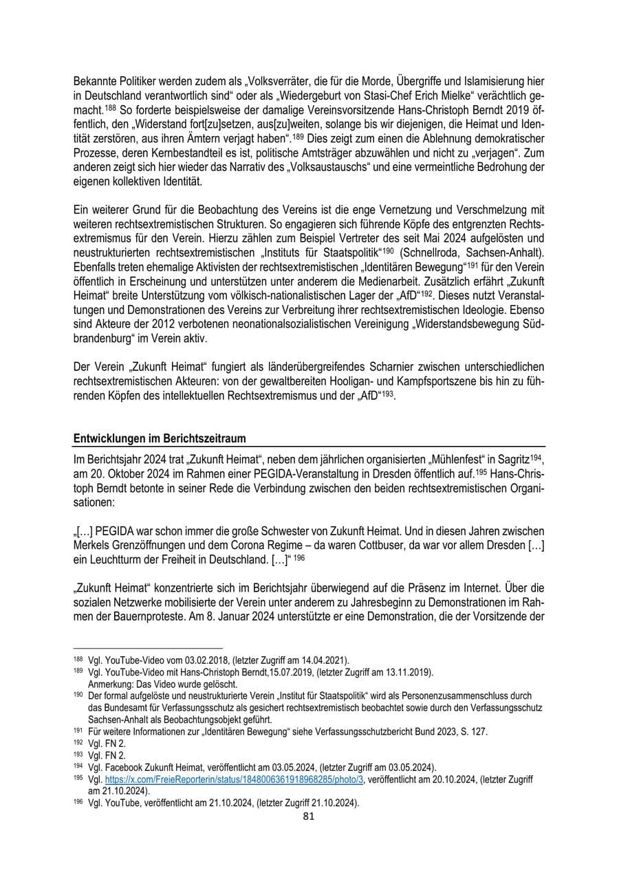 Seite 81 des Verfassungsschutzbericht 2024 Brandenburg
