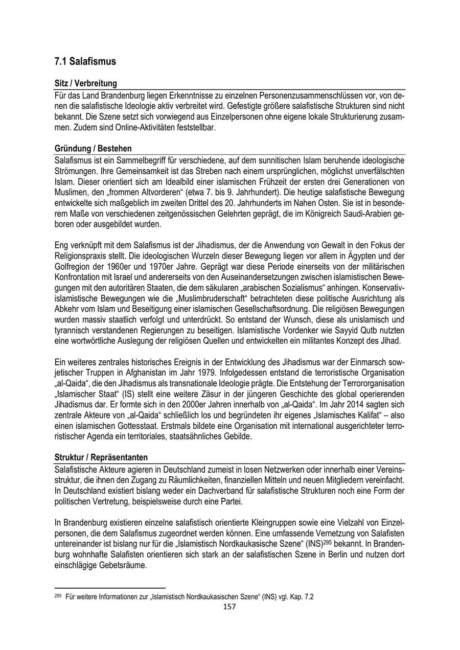 Seite 157 des Verfassungsschutzbericht 2025 Brandenburg