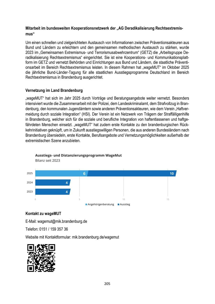 Seite 205 des Verfassungsschutzbericht 2025 Brandenburg