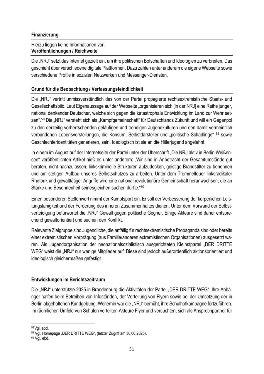 Seite 51 des Verfassungsschutzbericht 2025 Brandenburg