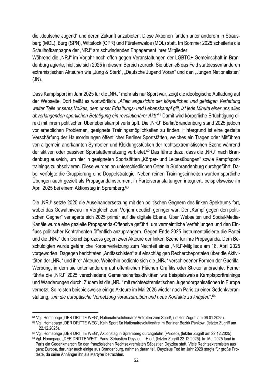 Seite 52 des Verfassungsschutzbericht 2025 Brandenburg