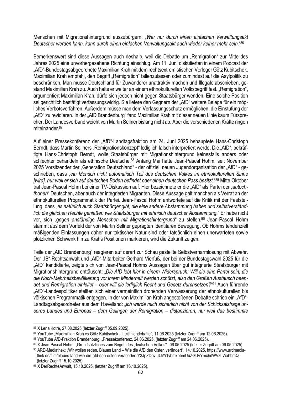 Seite 62 des Verfassungsschutzbericht 2025 Brandenburg