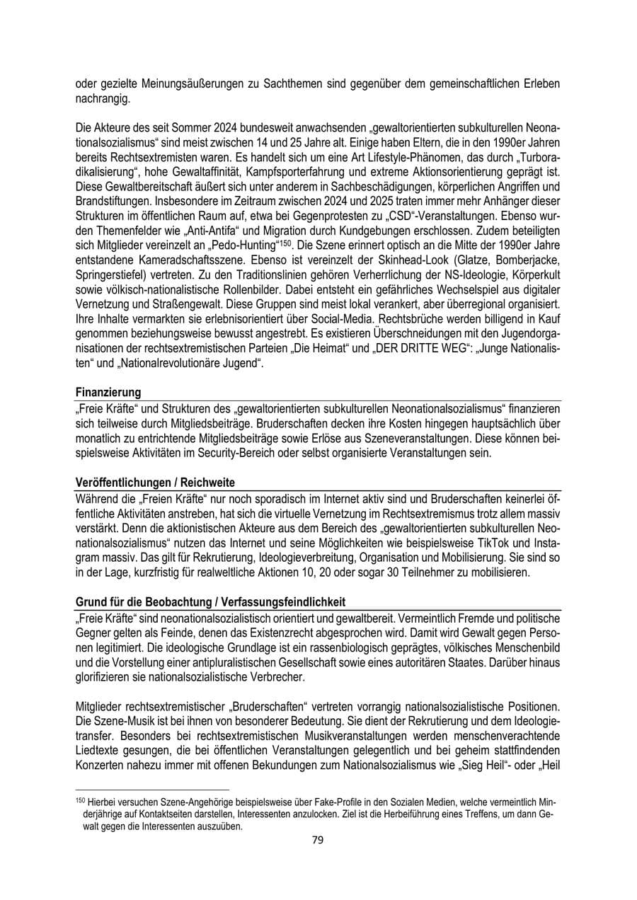 Seite 79 des Verfassungsschutzbericht 2025 Brandenburg