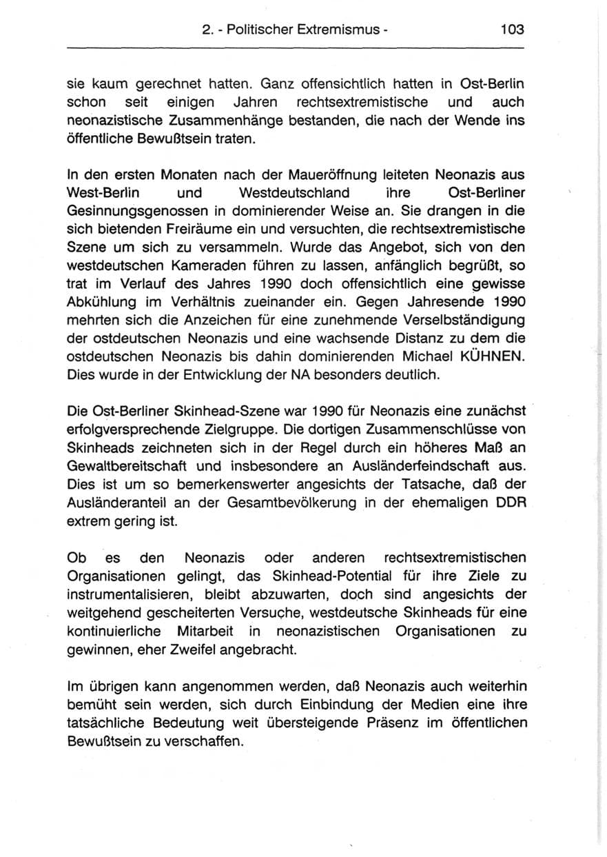 Seite 105 des Verfassungsschutzbericht 1990 Berlin