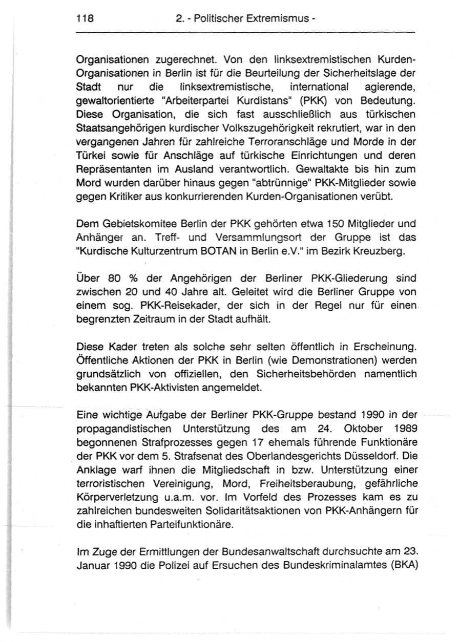 Seite 120 des Verfassungsschutzbericht 1990 Berlin