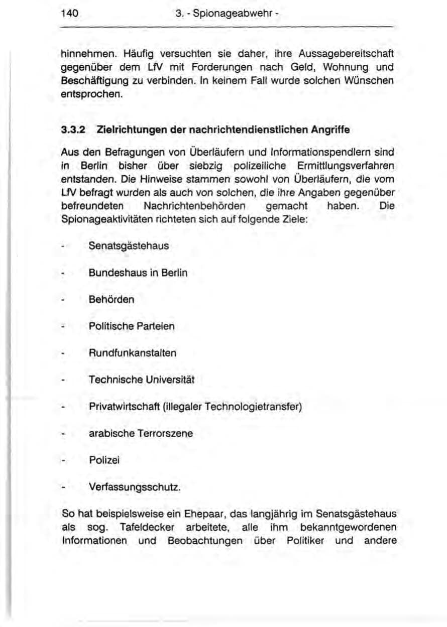 Seite 142 des Verfassungsschutzbericht 1990 Berlin