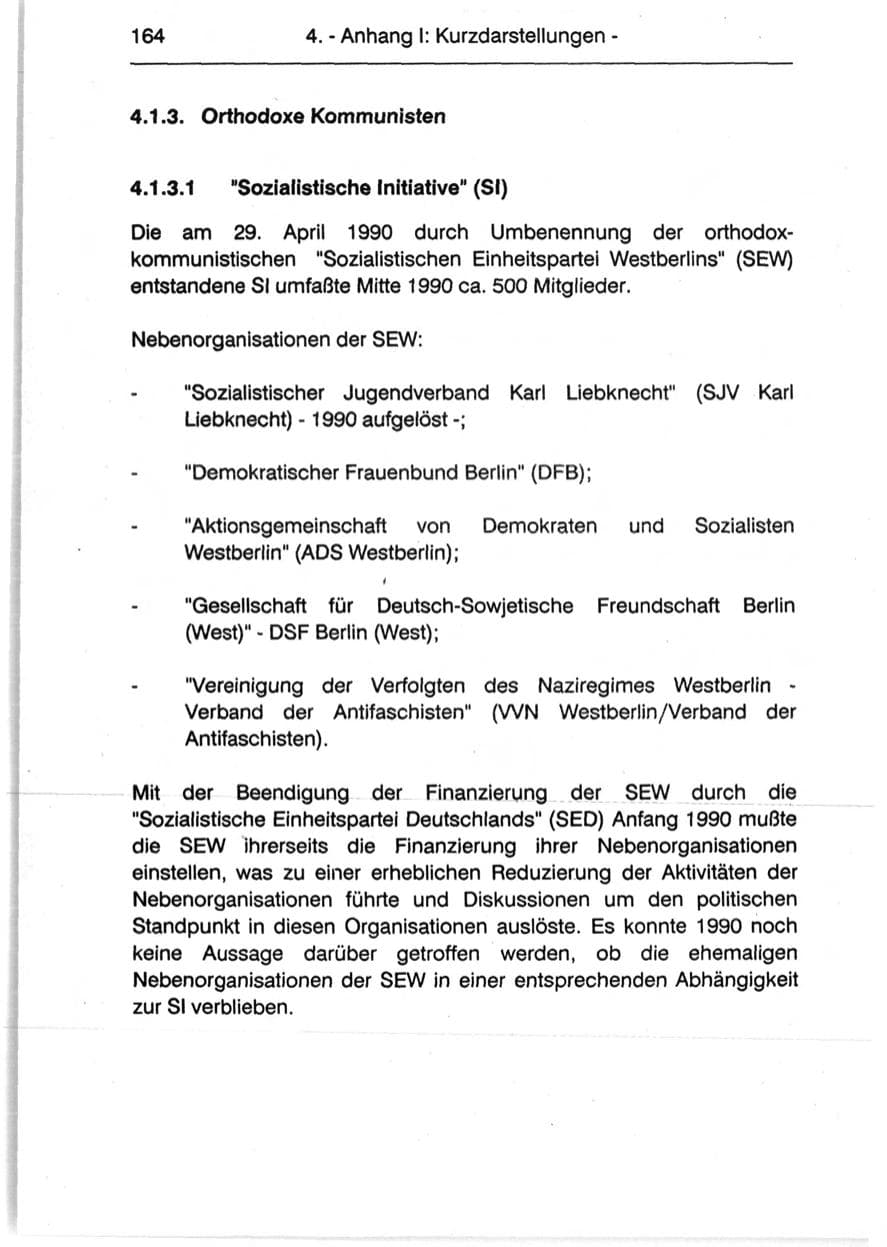 Seite 166 des Verfassungsschutzbericht 1990 Berlin
