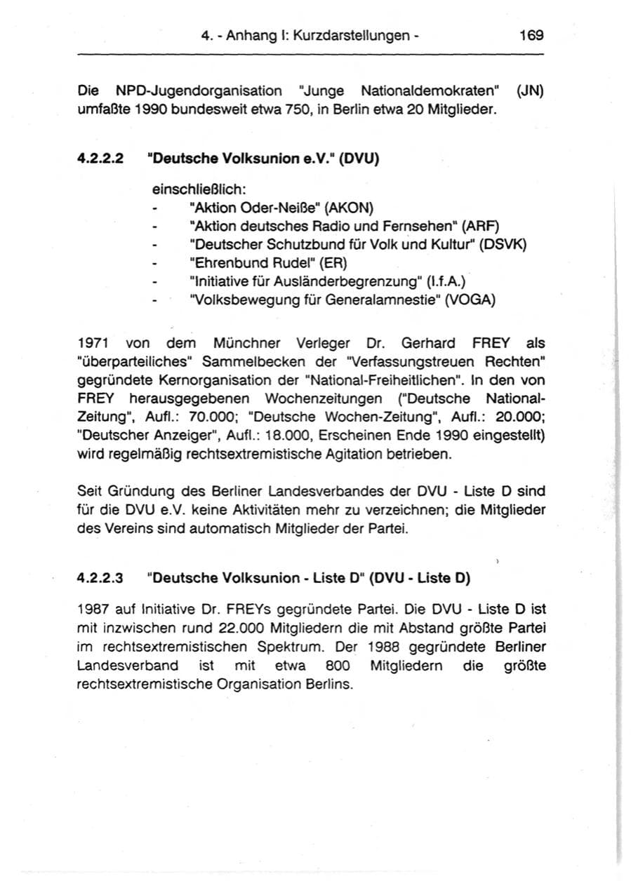 Seite 171 des Verfassungsschutzbericht 1990 Berlin