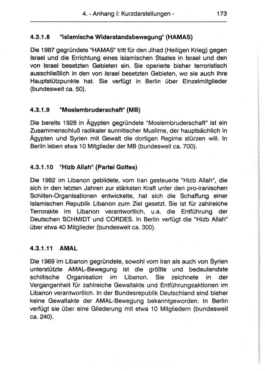 Seite 175 des Verfassungsschutzbericht 1990 Berlin